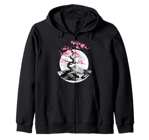 Japanische Kirschblüte T -Shirt Männer Frauen Sakura Moon Kapuzenjacke von Japanische Kirschblüte Sakura Fuji für Männer