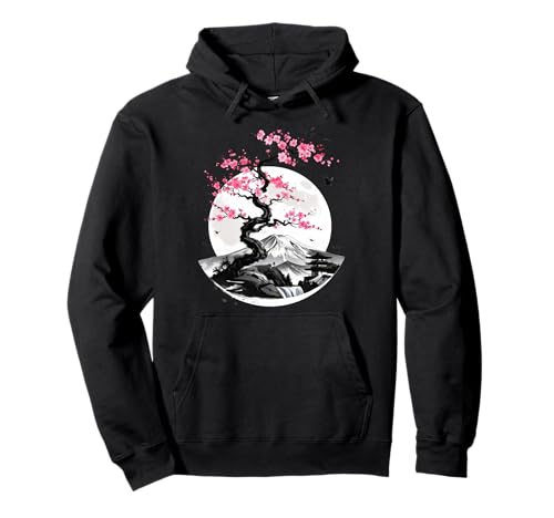 Japanische Kirschblüte T -Shirt Männer Frauen Sakura Moon Pullover Hoodie von Japanische Kirschblüte Sakura Fuji für Männer