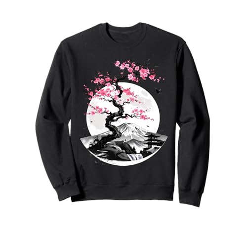 Japanische Kirschblüte T -Shirt Männer Frauen Sakura Moon Sweatshirt von Japanische Kirschblüte Sakura Fuji für Männer