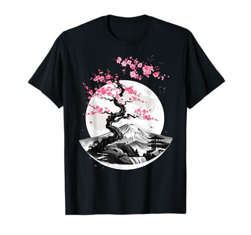 Japanische Kirschblüte T -Shirt Männer Frauen Sakura Moon T-Shirt von Japanische Kirschblüte Sakura Fuji für Männer