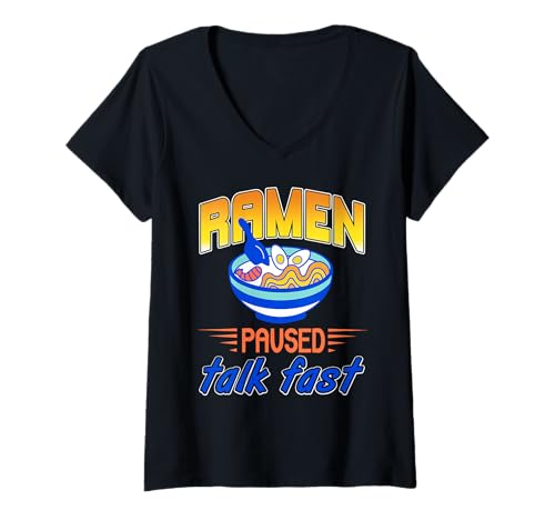 Damen Lustiger Ramen Liebhaber Humor Pause Nudel Zitat T-Shirt mit V-Ausschnitt Damen Lustiger Ramen Liebhaber Humor Pause Nudel Zitat T-Shirt mit V-Ausschnitt von Japanische Nudel Fans Und Essenshumor