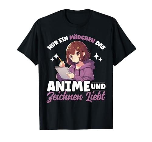 Nur ein Mädchen das Anime und Skizzieren liebt Merchandise T-Shirt von Japanisches Anime Skizzieren Fan Teenager