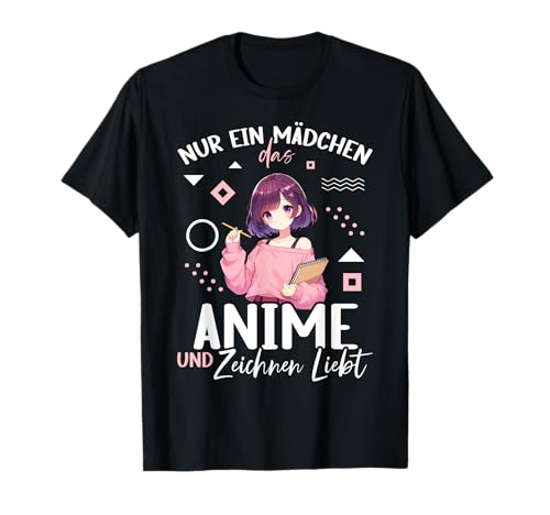 Nur ein Mädchen das Anime und Skizzieren liebt Merchandise T-Shirt von Japanisches Anime Skizzieren Fan Teenager
