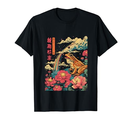 Japanisches Frosch Kaiju Damen Herren & Kinder Anime Manga Monster T-Shirt, Unisex, Schwarz, S, Kurzarm, Klassisch, Crew-Ausschnitt, Klein von Japanisches Frosch Kaiju Damen Herren & Kinder