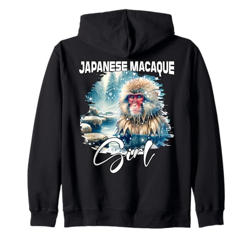Japanese Macaque Mädchen Japanmakak Kapuzenjacke Japanese Macaque Mädchen Japanmakak Kapuzenjacke von Japanmakak Designs Damen