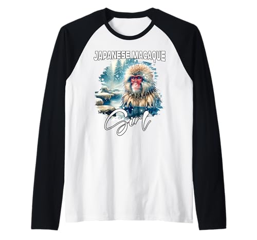 Japanese Macaque Mädchen Japanmakak Raglan Japanese Macaque Mädchen Japanmakak Raglan von Japanmakak Designs Damen