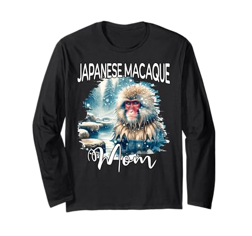 Japanese Macaque Mom Japanmakak Mama Langarmshirt von Japanmakak Mama Für Damen