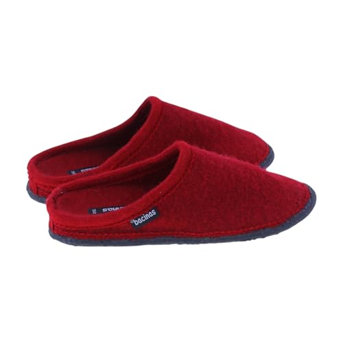 Bacinas Hausschuhe für Damen & Herren, vulkanisierte Sohle, Wolle Pantoffeln Slippers Hauspantoffeln Filzhausschuhe (Dunkelrot, EU Schuhgrößensystem, Erwachsene, Numerisch (von/bis), M, 37, 38) von Japanwelt