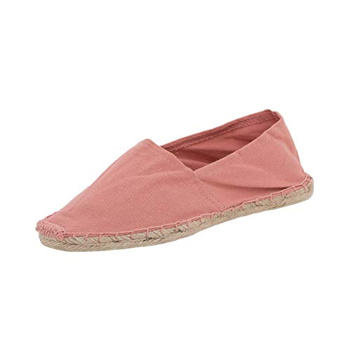 Japanwelt Espadrilles Unicolor Canvas Beigerot Damen und Herren Größe 41 Unisex Leinen Slipper von Japanwelt