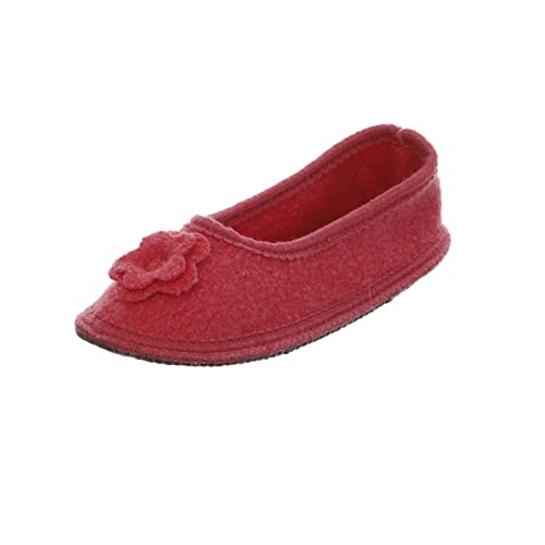 Japanwelt Bacinas Hausballerinas - Warme Ballerina Hausschuhe Damen Schurwolle ? Wollwalk Filzsohle - Größe EU 37-42 (Koralle, numeric_42) von Japanwelt
