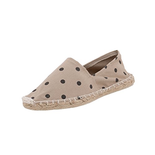 Japanwelt Classic Espadrilles Polka Dots Canvas Damen und Herren Gepunktete Sommer Slipper Größe 41 von Japanwelt