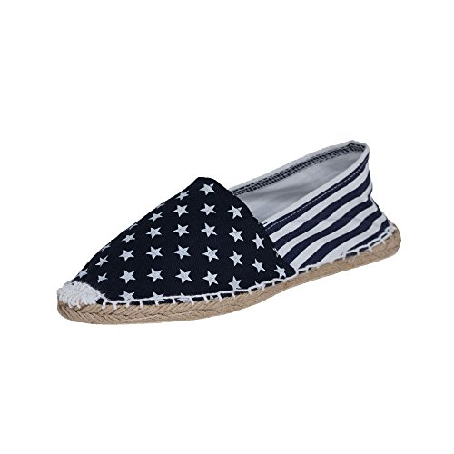 Japanwelt Classic Espadrilles Stars and Stripes Canvas Damen und Herren Slipper Sommerlatschen Größe 38 von Japanwelt