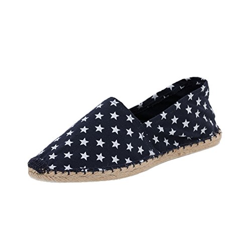 Japanwelt Classic Espadrilles Weiße Sterne Damen und Herren Slipper Sommerlatschen Größe 38 von Japanwelt