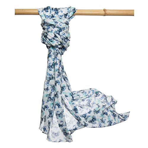 Japanwelt Cotton Printed Pareo 100% Baumwolle 105 x 180 cm Weiß/Blau Japanwelt Cotton Printed Pareo 100% Baumwolle 105 x 180 cm Weiß/Blau von Japanwelt