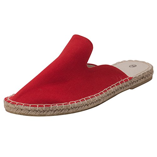 Japanwelt Damen Espadrilles Canvas Pantoffeln Rot - Flache Slipper Sommerschuhe Clogs Größe 41 Japanwelt Damen Espadrilles Canvas Pantoffeln Rot - Flache Slipper Sommerschuhe Clogs Größe 41 von Japanwelt