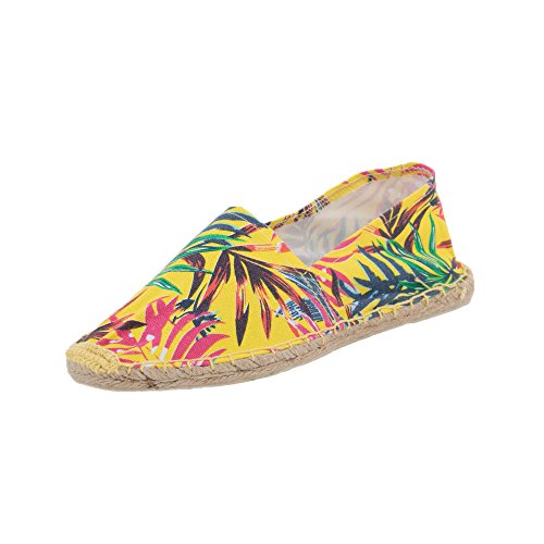 Japanwelt Espadrilles Hawaii Muster Canvas Damen und Herren Sommerlatschen Leinen Slipper Größe 41 von Japanwelt