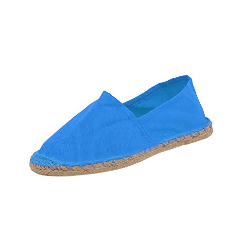 Japanwelt Espadrilles Unicolor Canvas Blau Damen und Herren Größe 36 Unisex Leinen Slipper von Japanwelt