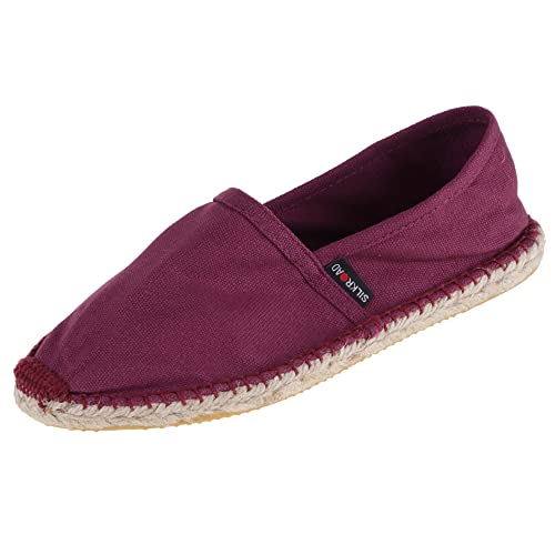 Japanwelt Espadrilles Unicolor Canvas Bordeaux Damen und Herren Größe 38 Unisex Leinen Slipper von Japanwelt