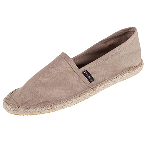 Japanwelt Espadrilles Unicolor Canvas Café au Lait Damen und Herren Größe 45 Unisex Leinen Slipper von Japanwelt