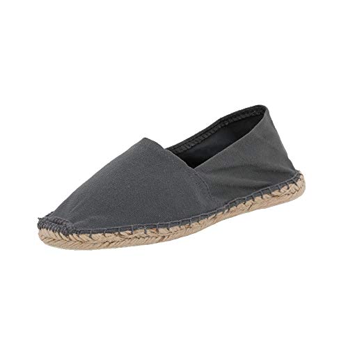 Japanwelt Espadrilles Unicolor Canvas Dunkelgrau Damen und Herren Größe 38 Unisex Leinen Slipper von Japanwelt