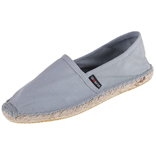 Japanwelt Espadrilles Unicolor Canvas Grau Damen und Herren Größe 37 Unisex Leinen Slipper von Japanwelt