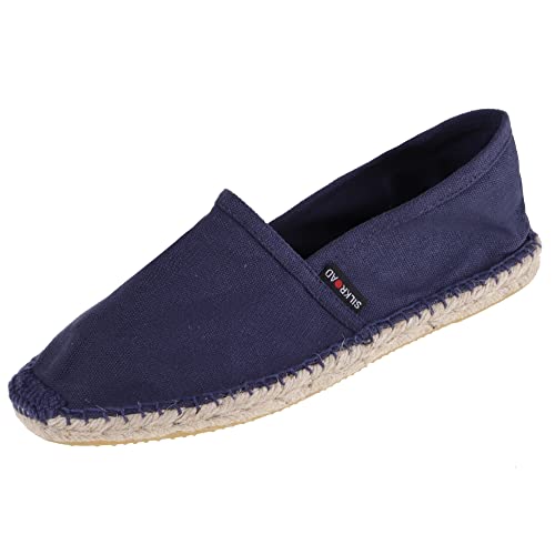 Japanwelt Espadrilles Unicolor Canvas Marineblau Damen und Herren Größe 39 Unisex Leinen Slipper von Japanwelt