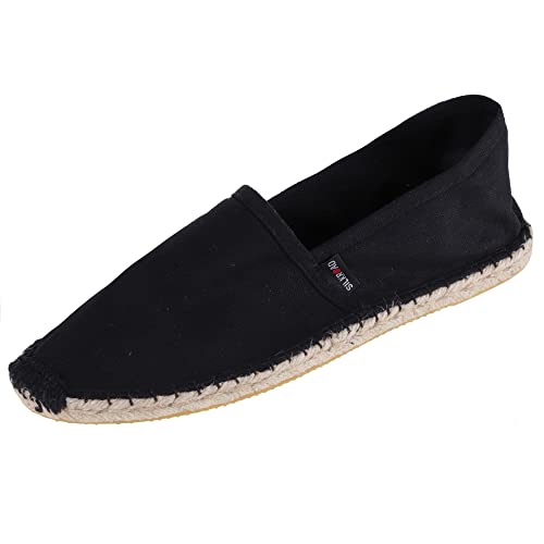 Japanwelt Espadrilles Unicolor Canvas Schwarz Damen und Herren Größe 38 Unisex Leinen Slipper von Japanwelt