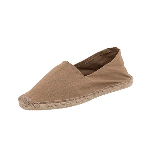 Japanwelt Espadrilles Unicolor Canvas Taupe Damen und Herren Größe 37 Unisex Leinen Slipper von Japanwelt