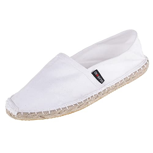 Japanwelt Espadrilles Unicolor Canvas Weiß Damen und Herren Größe 39 Unisex Leinen Slipper von Japanwelt