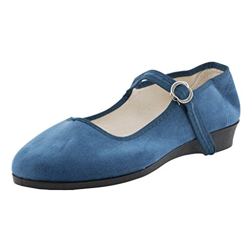 Japanwelt Original China-Samt-Ballerinas - Damen-Schuhe in vielen Farben Gr. 33-42 Trachtenschuhe in Jeansblau Größe 37 von Japanwelt