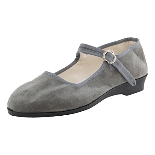 Japanwelt Original China-Samt-Ballerinas - Damen-Schuhe in vielen Farben Gr. 33-42 Trachtenschuhe in grau Größe 40 von Japanwelt