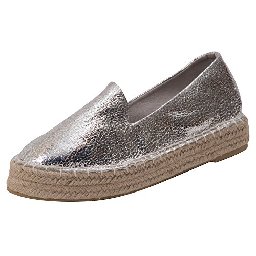 Japanwelt Espadrilles für Damen I Glitzer - Sommer-Latschen Espandrillos Damen-Slipper Sommerschuhe Leinenschuhe Spanisch Leinenschuhe Plateau Mokassin Espandrilles Schlüpfschuhe Halbschuhe von Japanwelt