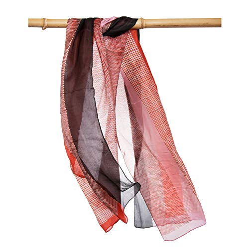 Japanwelt Seidenschal 100% Seide 50 x 180 cm Rot Anthrazit von Japanwelt