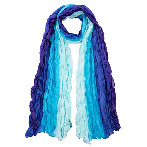 Japanwelt Seidentuch elegantes Damen Halstuch Crash-Schal 100% Seide silkroad 90 x 180 cm Streifen Lila Hellblau Japanwelt Seidentuch elegantes Damen Halstuch Crash-Schal 100% Seide silkroad 90 x 180 cm Streifen Lila Hellblau von Japanwelt