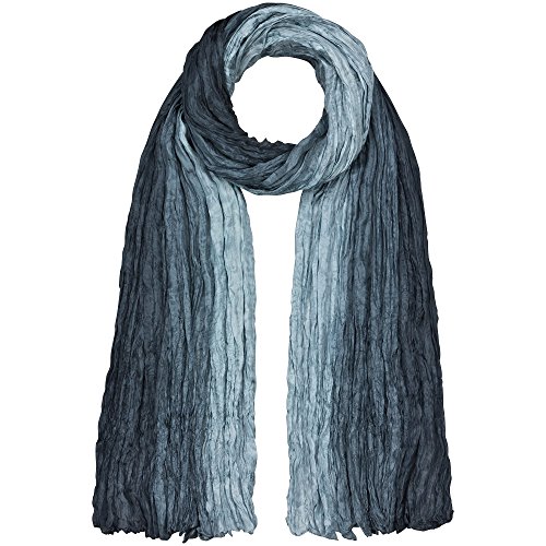 Japanwelt Seidentuch elegantes Damen Halstuch Crash-Schal 100% Seide silkroad 90 x 180 cm Verlauf Grau von Japanwelt