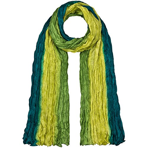 Japanwelt Seidentuch elegantes Damen Halstuch Crash-Schal 100% Seide silkroad 90 x 180 cm Verlauf Grüntöne von Japanwelt