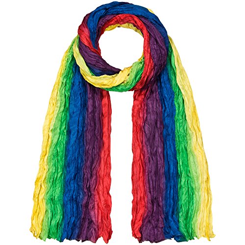 Japanwelt Seidentuch elegantes Damen Halstuch Crash-Schal 100% Seide silkroad 90 x 180 cm Verlauf Regenbogen von Japanwelt