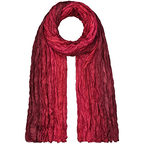 Japanwelt Seidentuch elegantes Damen Halstuch Crash-Schal 100% Seide silkroad 90 x 180 cm Verlauf Rote Beeren von Japanwelt