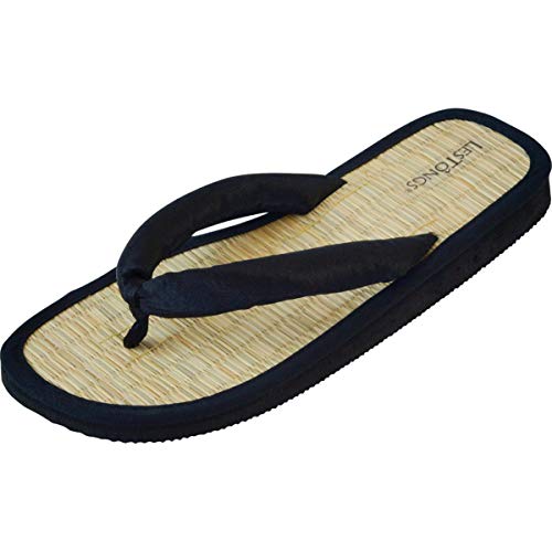 Japanwelt Zimtlatschen Les Tongs JUNCUS-C Schwarz - gesunde & vegane Zimtsohle - offene Zimtsandalen Größe 43/44 von Japanwelt