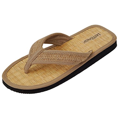 Japanwelt Zimtlatschen Les Tongs Juncus-V Plaits - vegane & Gesunde Zimtsohle - Offene Zimtsandalen Größe 45/46 von Japanwelt