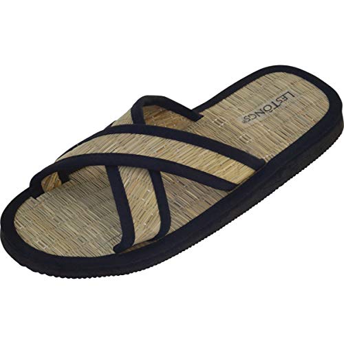 Les Tongs Zimtlatschen Vietnam Juncus-X Pure Black - vegane Zimtsandalen - Wellness Zimtsohle, 43/44 EU, Schwarz von Japanwelt