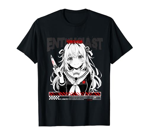 Yandere Enthusiast - Ästhetisches Streetwear-verrücktes Anime-Mädchen T-Shirt von Japatonic