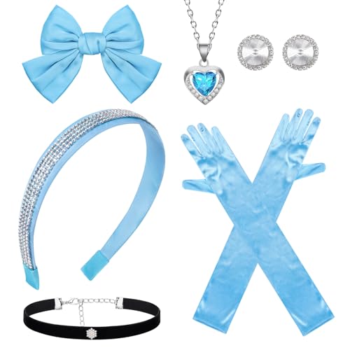 Prinzessinnen-Kostüm-Zubehör für Damen, blaue Herz-Halskette, Schleife, Haarnadel, Stirnband, Choker, Ohrringe, lange Handschuhe, Set für Halloween, Verkleidungen, Partyzubehör Prinzessinnen-Kostüm-Zubehör für Damen, blaue Herz-Halskette, Schleife, Haarnadel, Stirnband, Choker, Ohrringe, lange Handschuhe, Set für Halloween, Verkleidungen, Partyzubehör von Japior