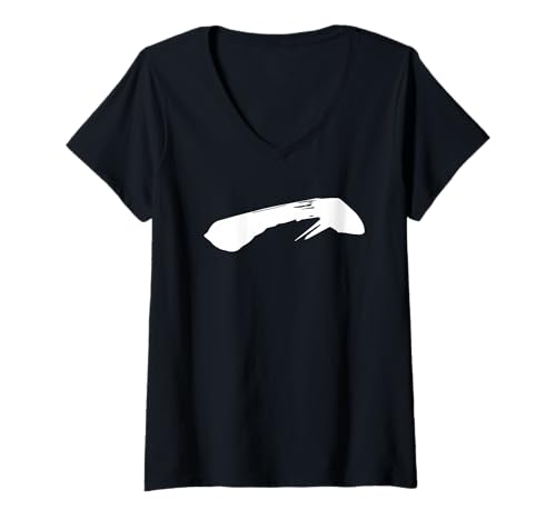 Damen ICHI 一 – Japanische Kalligraphie, Eins T-Shirt mit V-Ausschnitt von Japonca Tek Kanji Koleksiyonu