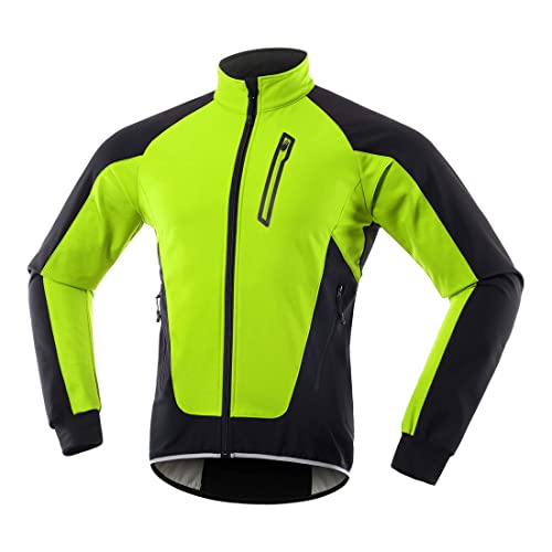 Fahrradjacke Damen Winter Thermo Winddicht Softshelljacke Damen Herren Wasserdicht Atmungsaktiv Warm Laufjacke Damen Reflektierende Sport Jacket Fleecejacke Lang Fahrrad Thermojacke von Jarade