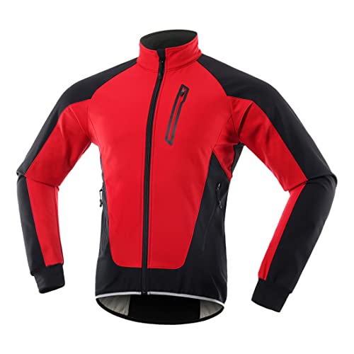 Fahrradjacke Damen Winter Thermo Winddicht Softshelljacke Damen Herren Wasserdicht Atmungsaktiv Warm Laufjacke Damen Reflektierende Sport Jacket Fleecejacke Lang Fahrrad Thermojacke von Jarade