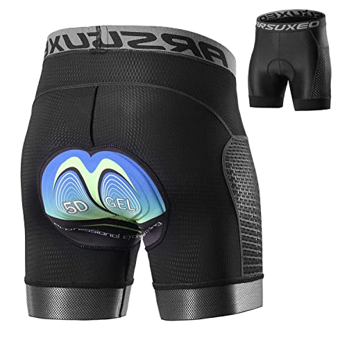 Jarade Radunterhose Herren Damen mit 5D Gepolstert Stoßfeste Radlerhose Atmungsaktiv Fahrradunterhose Fahrrad Unterhosen mit Polster Radfahrhose MTB Radlerunterhose 5D Sitzpolster (Schwarz,L) von Jarade