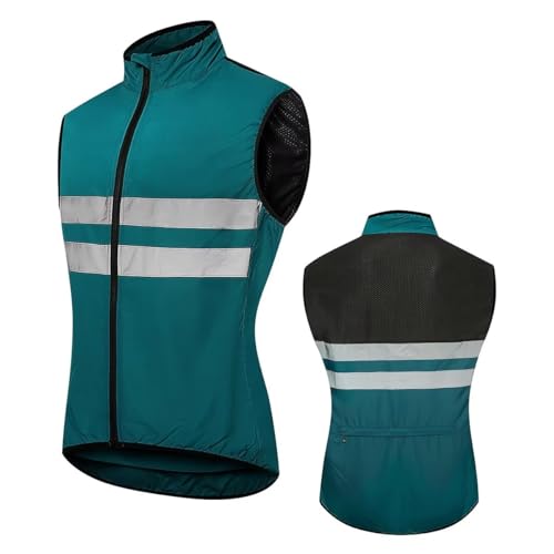 Jarade Reflektierend Fahrradweste Herren Damen Sommer Leicht Atmungsaktiv Laufweste Herren Damen Running Winddicht Weste Herren Outdoor Windstopper mit Taschen Ärmellos MTB Radweste von Jarade