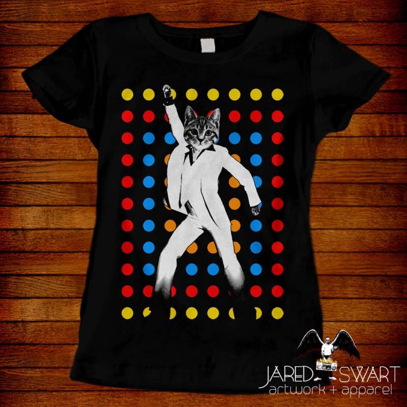 Kitty Cat Disco T-Shirt Im Samstag Night Fever Stil von JaredSwartArtwork