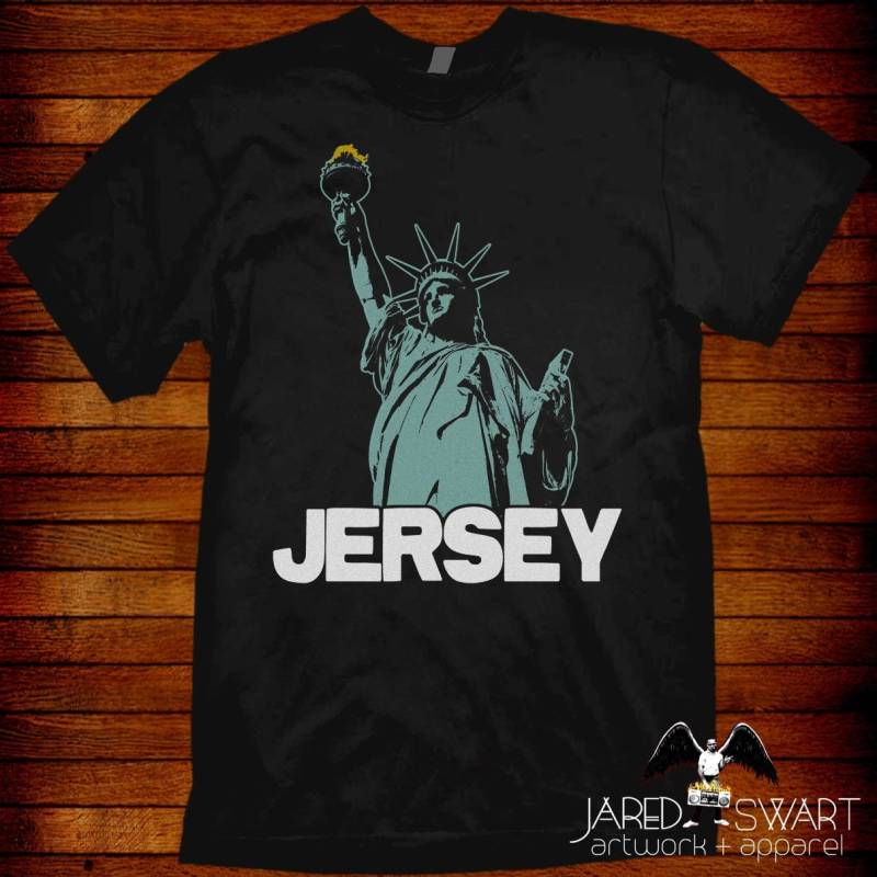 New Jersey Freiheitsstatue T-Shirt Unisex Baumwoll von JaredSwartArtwork